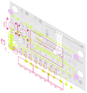 Isometric view of the board layers